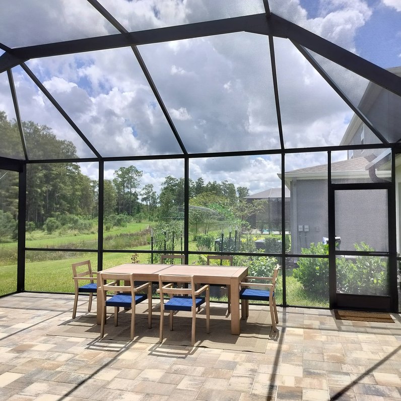 Screen enclosure installation team