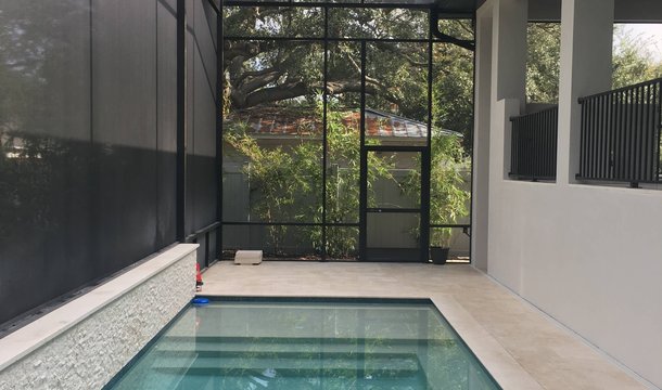 Sleek black metal roof