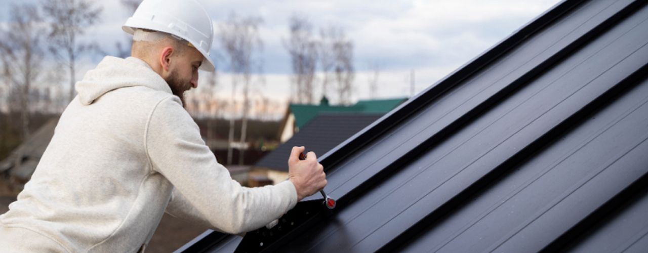 Contractor working
on roof