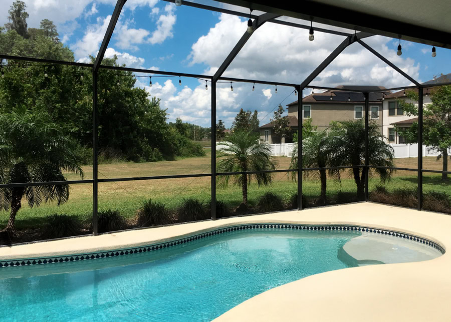Pool screen enclosure installed at a Florida home
