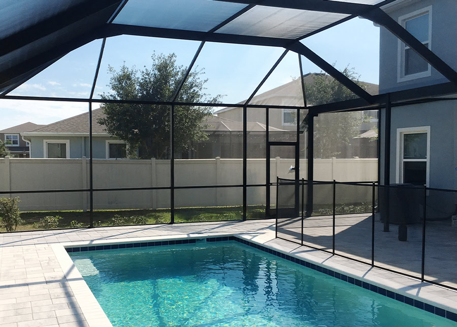 Pombos_Tampa-Bay-Florida-Screen-Enclosures_Services_Pool-Enclosures_Tabs-5 Florida-style pool cage built to withstand heat, storms, and humidity